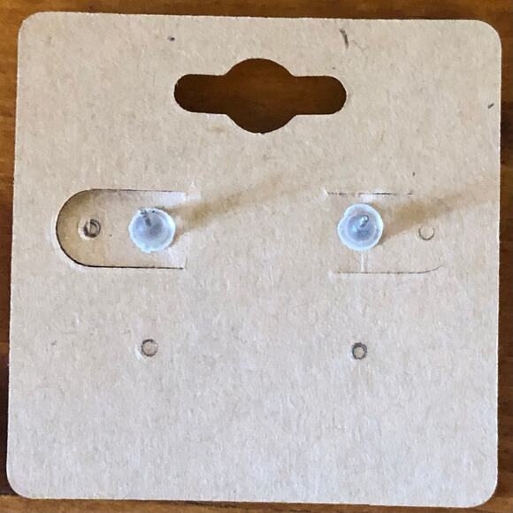 White Black Ice Skates Stud Earrings - Hand Painted Wood, Hypoallergenic - Picture 4 of 4